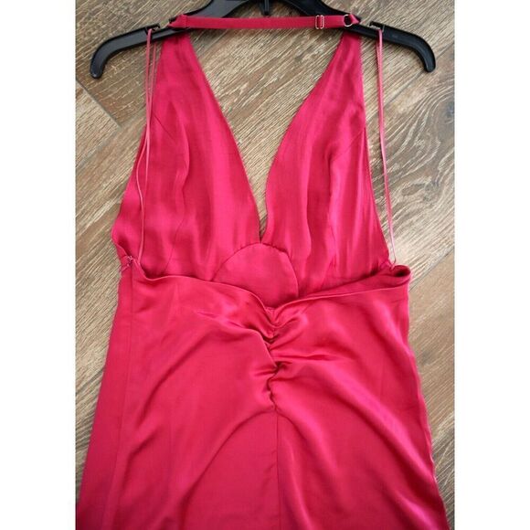 Free People OB1874583 Women's Sz Small Pink Satin Halter Low Back Maxi Dress - Picture 13 of 13